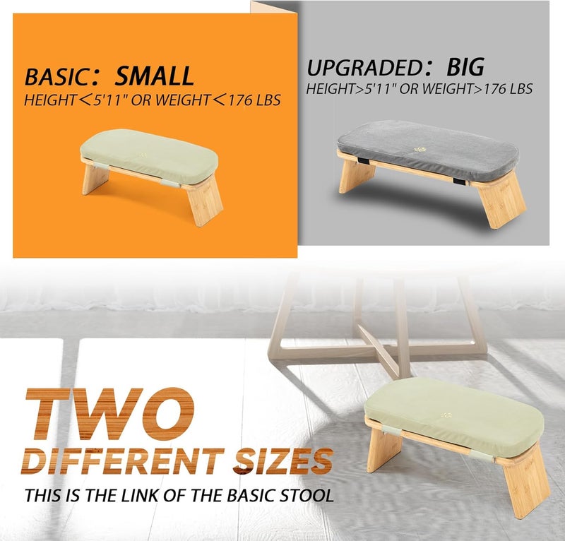 Estleys Meditation Bench, Bamboo Meditation Stool, Folding Kneeling Meditation Bench, Seiza Prayer Bench, Prayer Bench with Meditation Cushion, Kneeling Stool (Beige) - Image 4